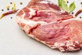 Raw fresh pork shoulder with spices Royalty Free Stock Photo