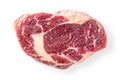 Raw fresh ribeye steak isolated on white background Royalty Free Stock Photo