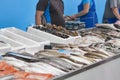 Raw fresh seafood for sale at the market Royalty Free Stock Photo