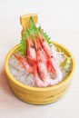 Raw and fresh shrimp sashimi