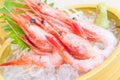 Raw and fresh shrimp sashimi