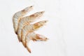 Raw fresh shrimps or prawns isolated on a white background Royalty Free Stock Photo