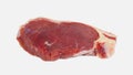 a raw and fresh sirloin steak, raw, uncooked, isolated on white Royalty Free Stock Photo