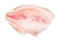 raw frozen fillet of ocean perch fish isolated