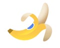 Raw fruit banana icon with yellow skin Royalty Free Stock Photo