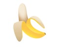 Raw fruit banana icon with yellow skin Royalty Free Stock Photo