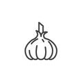 Raw garlic line icon