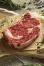 Raw Grass Fed Boneless Ribeye Steak Royalty Free Stock Photo