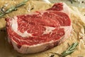 Raw Grass Fed Boneless Ribeye Steak Royalty Free Stock Photo