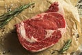 Raw Grass Fed Boneless Ribeye Steak Royalty Free Stock Photo