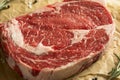 Raw Grass Fed Boneless Ribeye Steak Royalty Free Stock Photo