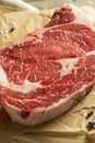 Raw Grass Fed Boneless Ribeye Steak Royalty Free Stock Photo