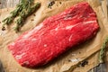 Raw Grass Fed Flank Steak Royalty Free Stock Photo