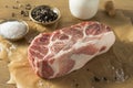 Raw Grass Fed Pork Shoulder Royalty Free Stock Photo