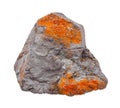 raw gray and rusty Hematite rock isolated