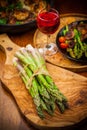 Raw green asparagus