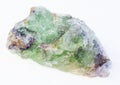 raw green Beryl with Alexandrite crystals on white Royalty Free Stock Photo