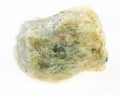 raw green beryl (chrysoberyl) stone on white Royalty Free Stock Photo