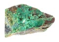 raw green Garnierite (nickel ore) stone on white Royalty Free Stock Photo