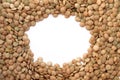 Raw green lentils background. Royalty Free Stock Photo