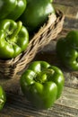 Raw Green Organic Bell Peppers Royalty Free Stock Photo