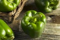 Raw Green Organic Bell Peppers Royalty Free Stock Photo