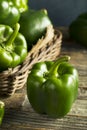 Raw Green Organic Bell Peppers Royalty Free Stock Photo