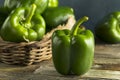 Raw Green Organic Bell Peppers Royalty Free Stock Photo