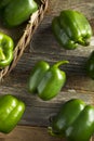 Raw Green Organic Bell Peppers Royalty Free Stock Photo