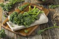 Raw Green Organic Broccolini Royalty Free Stock Photo