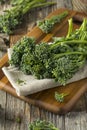 Raw Green Organic Broccolini Royalty Free Stock Photo