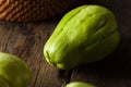 Raw Green Organic Chayote Royalty Free Stock Photo