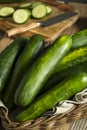 Raw Green Organic Cucumbers Royalty Free Stock Photo