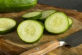 Raw Green Organic Cucumbers Royalty Free Stock Photo