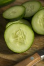 Raw Green Organic Cucumbers Royalty Free Stock Photo