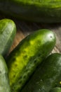 Raw Green Organic Cucumbers Royalty Free Stock Photo