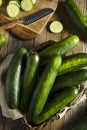 Raw Green Organic Cucumbers Royalty Free Stock Photo