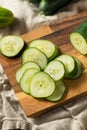 Raw Green Organic Cucumbers Royalty Free Stock Photo