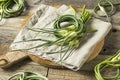 Raw Green Organic Garlic Scapes