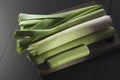 Raw Green Organic Leeks Royalty Free Stock Photo