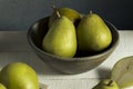 Raw Green Organic Seckel Pears Royalty Free Stock Photo