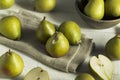 Raw Green Organic Seckel Pears Royalty Free Stock Photo