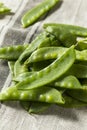 Raw Green Organic Snow Peas Royalty Free Stock Photo