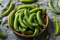 Raw Green Organic Sugar Snap Peas Royalty Free Stock Photo