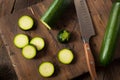 Raw Green Organic Zucchini Squash Royalty Free Stock Photo