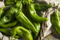 Raw Green Spicy Hatch Peppers Royalty Free Stock Photo