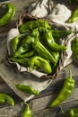 Raw Green Spicy Hatch Peppers Royalty Free Stock Photo