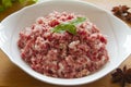 Raw ground pork meat Royalty Free Stock Photo