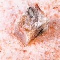 raw Halite mineral in grained pink Himalayan Salt