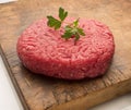 Raw hamburger meat